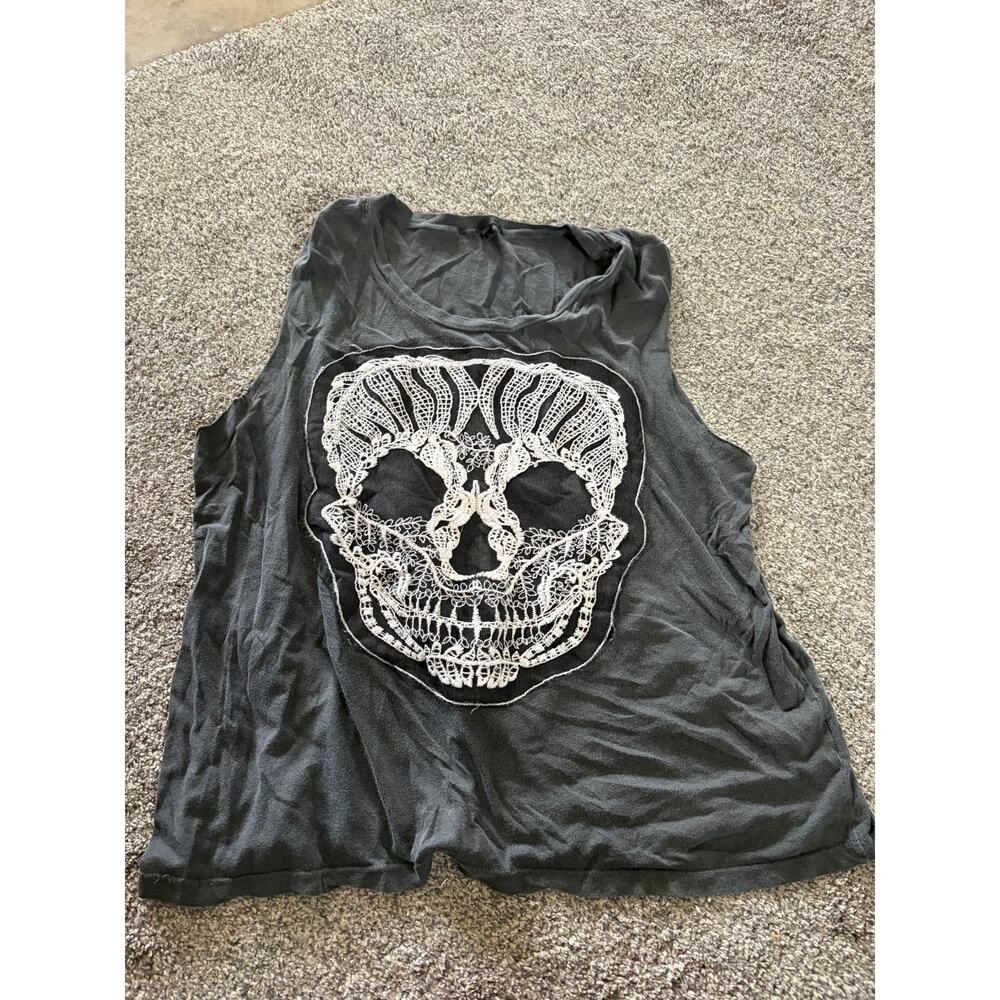 Womens large sugar skull tank by Truly Madly Deeply
